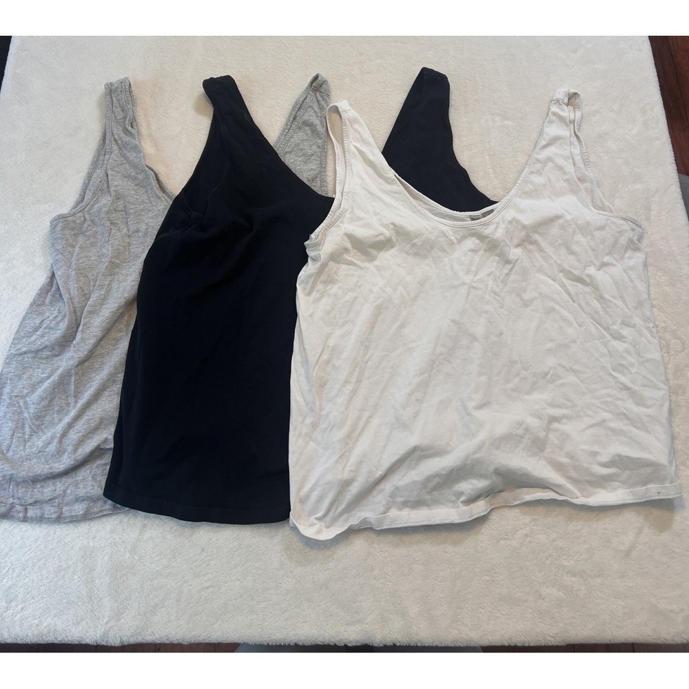 ASOS 3 Oversized Tank Tops, Gray, Black, White. Sized 10 And 12, Lot Of 3